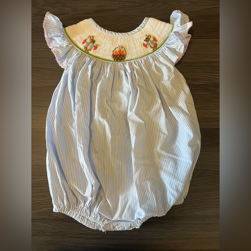Baby Girl Easter Smocked Bubble